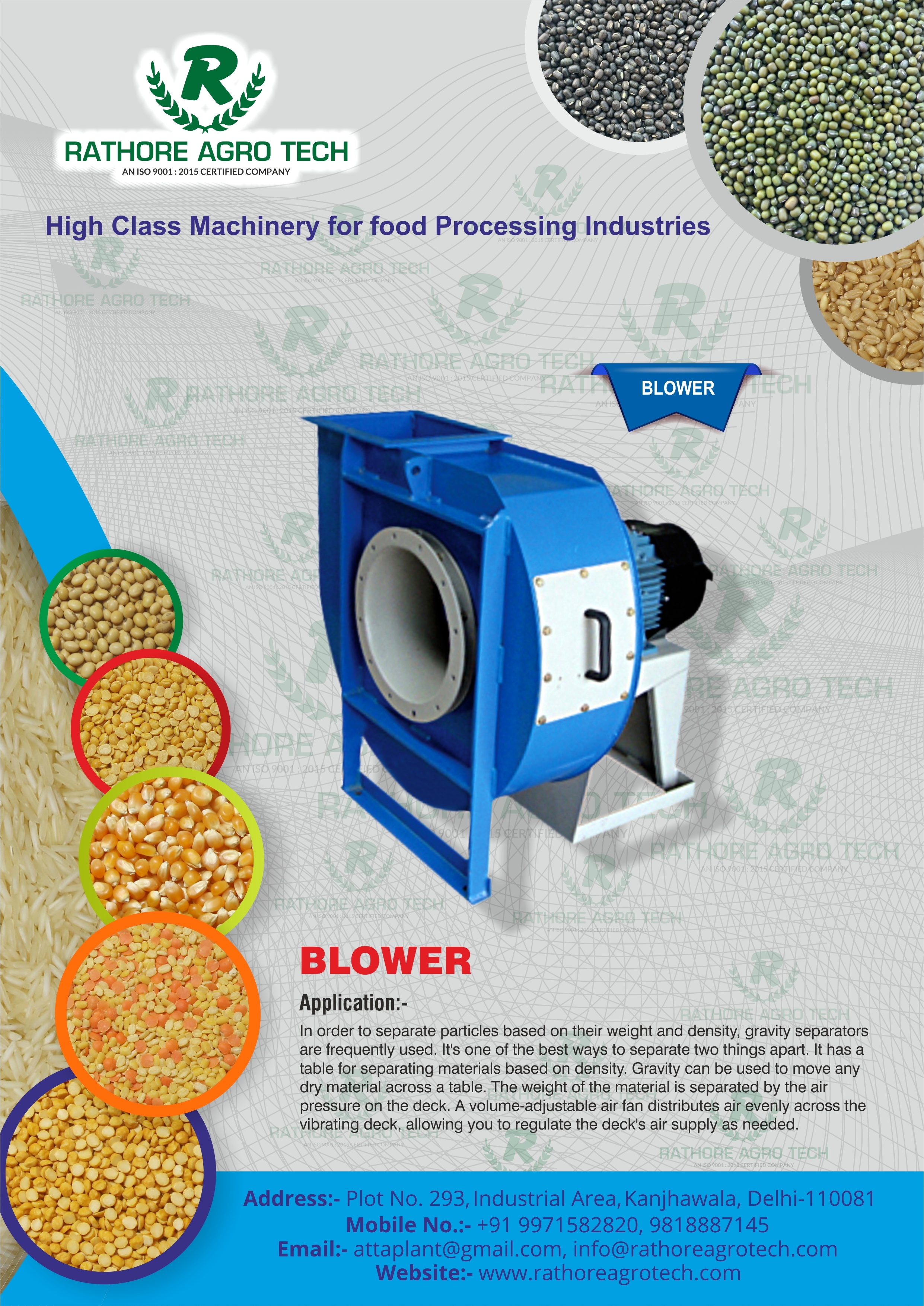 Centrifugal Blower - Capacity: 500 - 6000 Kg/day