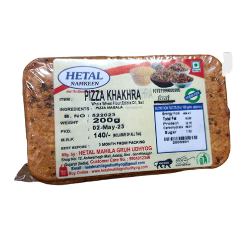 अच्छी क्वालिटी का हेटल पिज़्ज़ा मोबाइल खाखरा 200 ग्राम