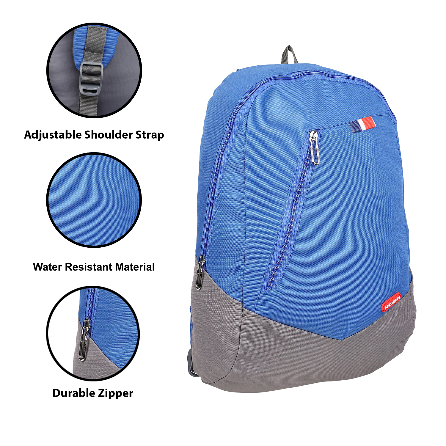 President Climber - Pu Synthetic Bag | Grey Design, Zip And Closure, Customized With Handles