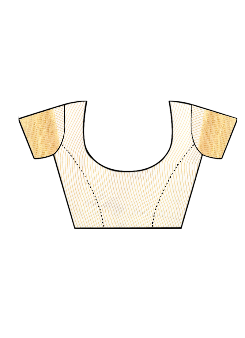 Kerala Saree - Cotton Blend, 5.5 Mtr Length X 44 Inch Width | Off White With Thick Golden Zari Border, Ideal For Ceremonies & Parties