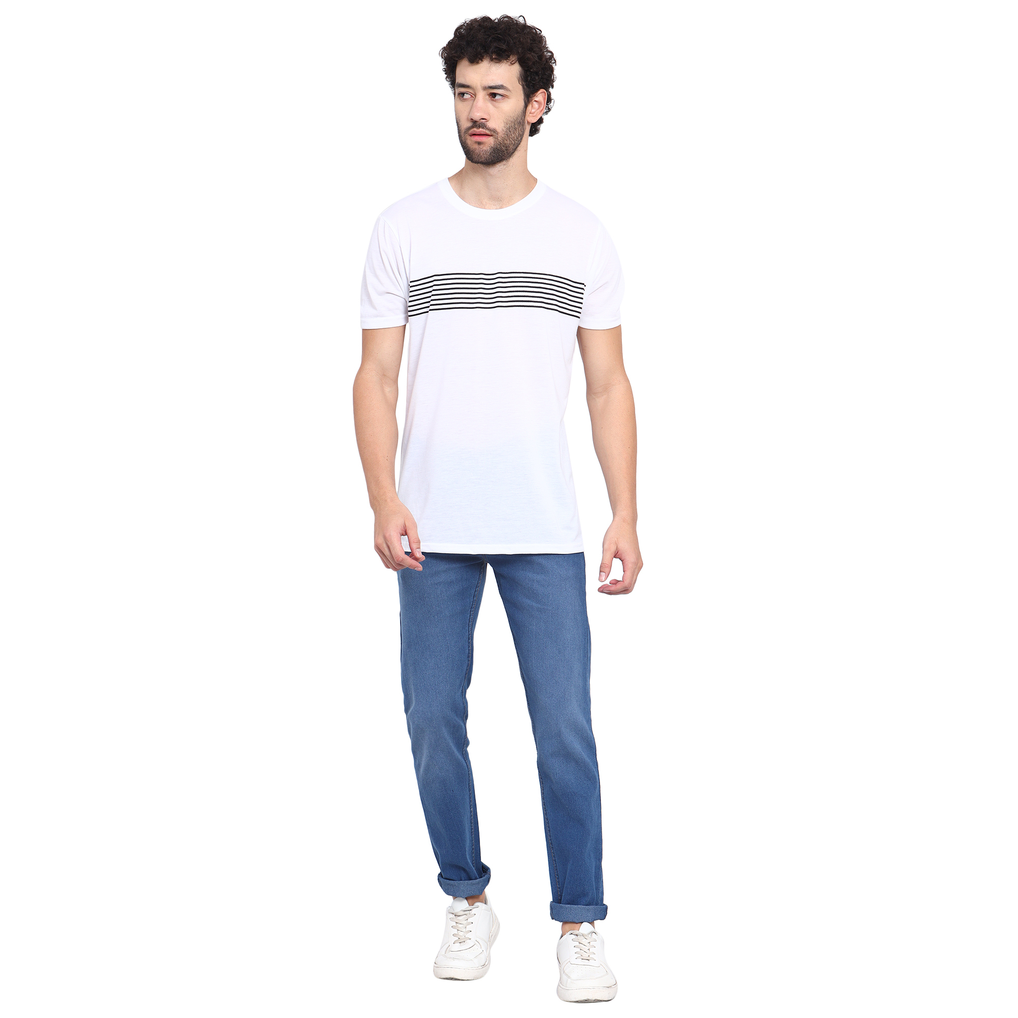 Mens Slim Fit Stretchable Blue Jeans