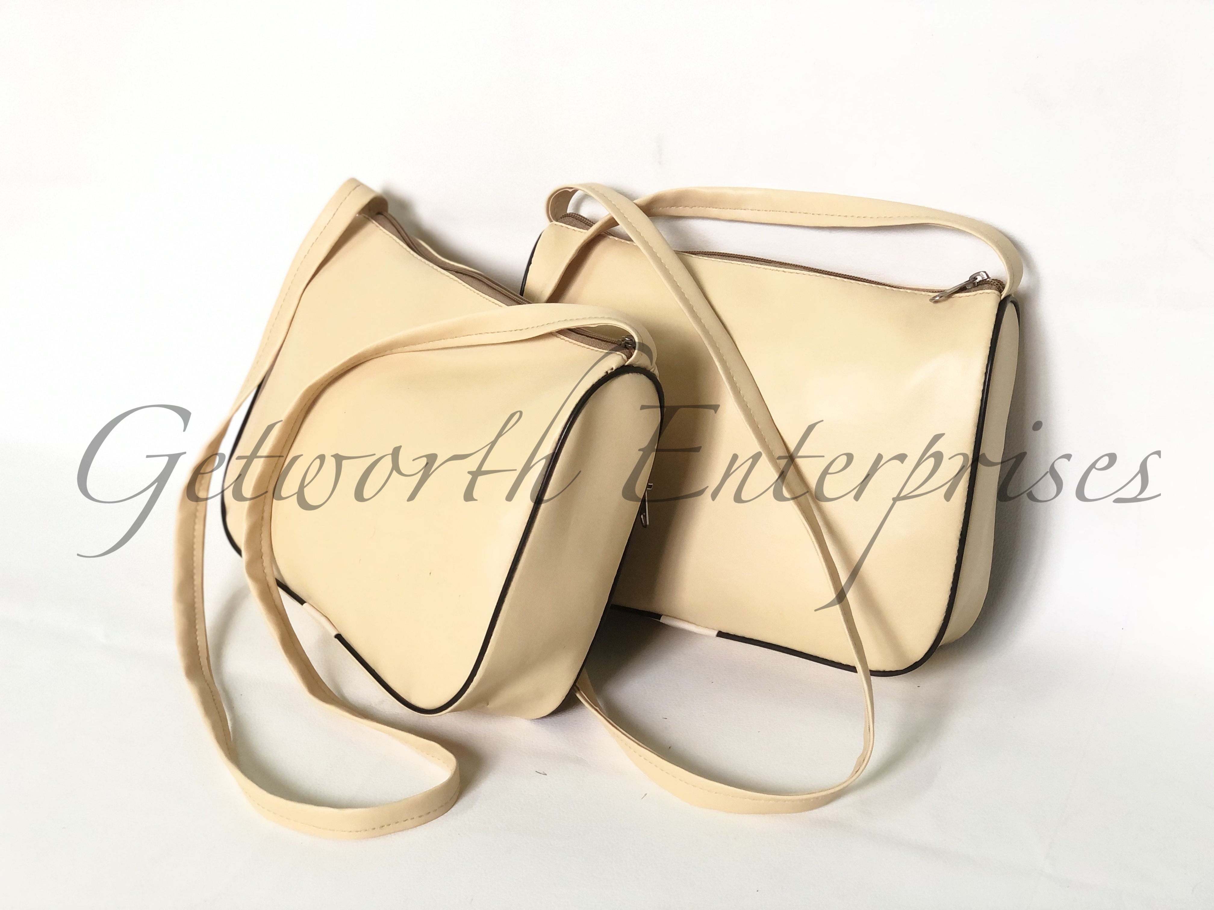 Gold Ladies Bags - Rexine 14x10x3 | Customized Design, Attractive Shape, Easy-to-hold String, Zipper Closure, Eco-friendly Material