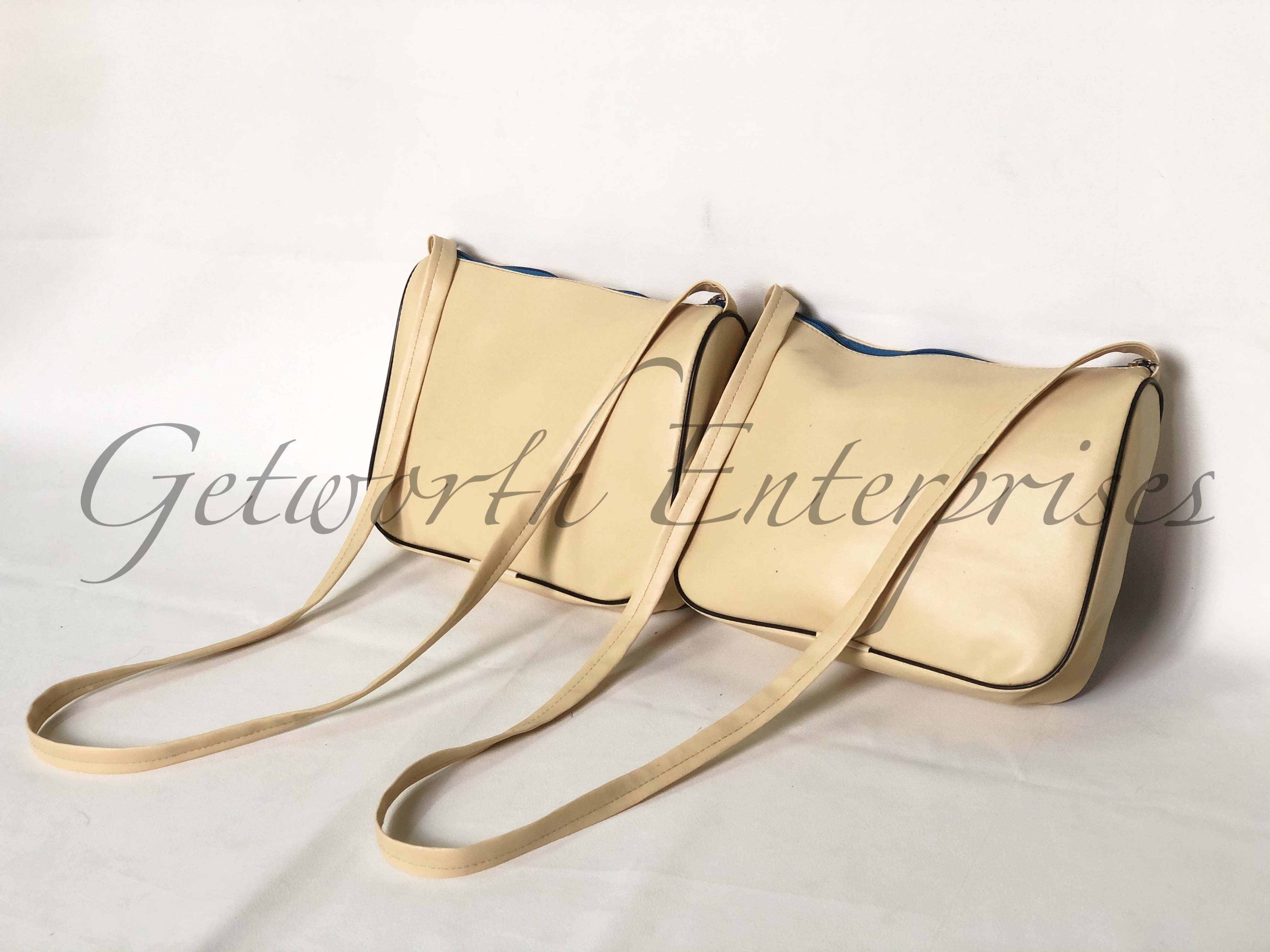 Gold Ladies Bags - Rexine 14x10x3 | Customized Design, Attractive Shape, Easy-to-hold String, Zipper Closure, Eco-friendly Material