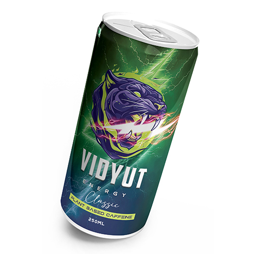 Vidyut Energy Drink - 250ml Can, Plant-based Caffeine, Sweet Taste - Eco-friendly, No Artificial Sweeteners Or Additives, Boosts Focus & Alertness