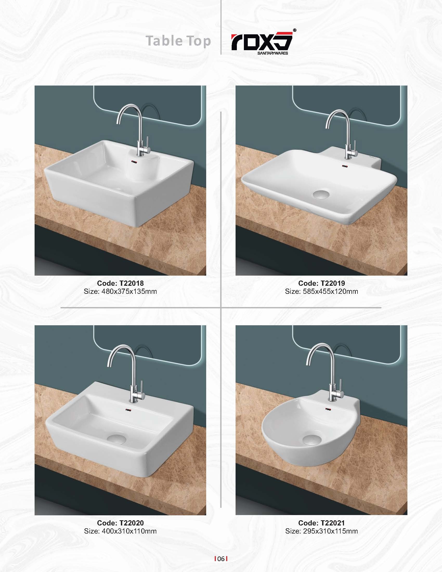 Ceramic Table Top Wash Basin - Color: White