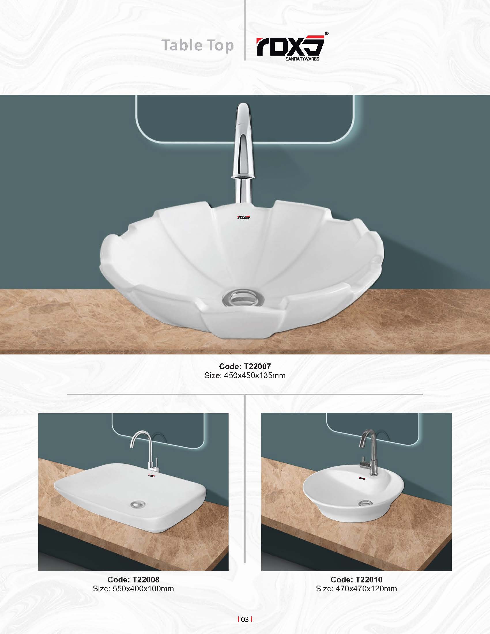 Ceramic Table Top Wash Basin - Color: White