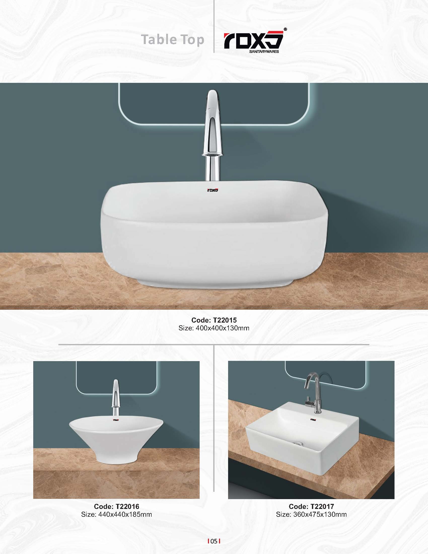 Ceramic Table Top Wash Basin - Color: White