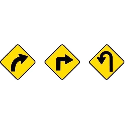 Road Sign Boards - Plastic Material, Various Sizes Available, Reflective Yellow & Black | Essential for Road Safety