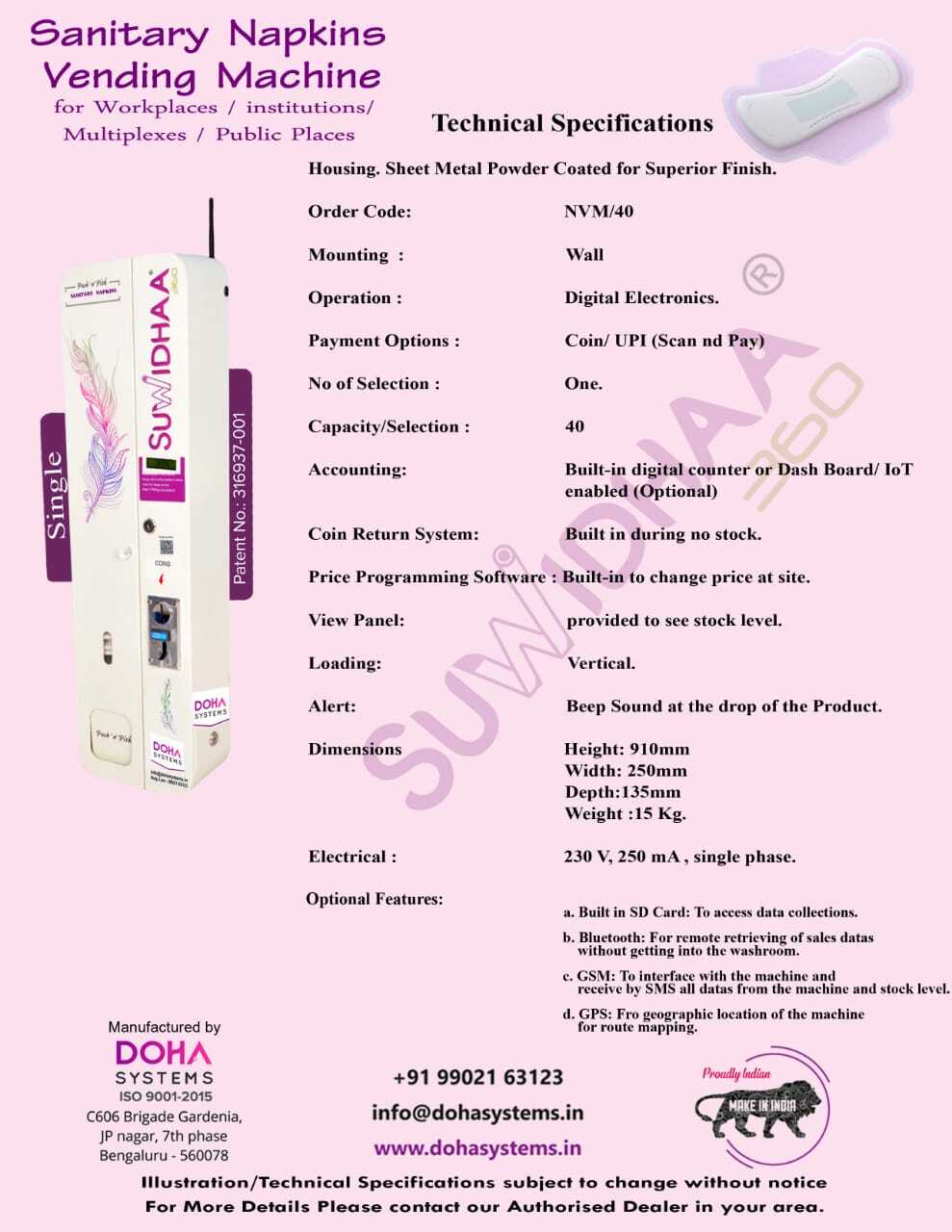 Ms Automatic Sanitary Napkin Vending Machine