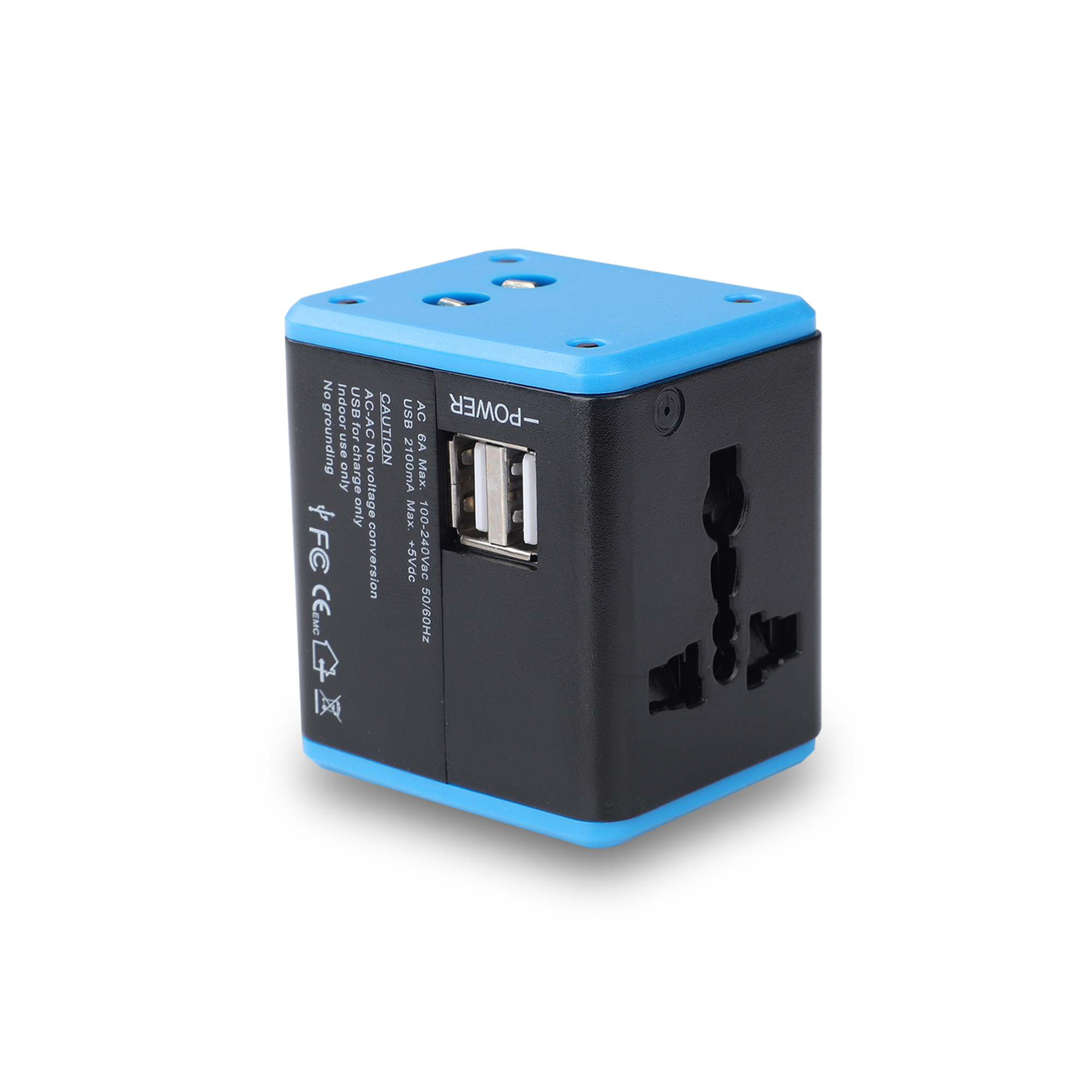 Universal Travel Adapter With 2 Usb Ports With Built In Fuse And Surge Protector Mx 4024