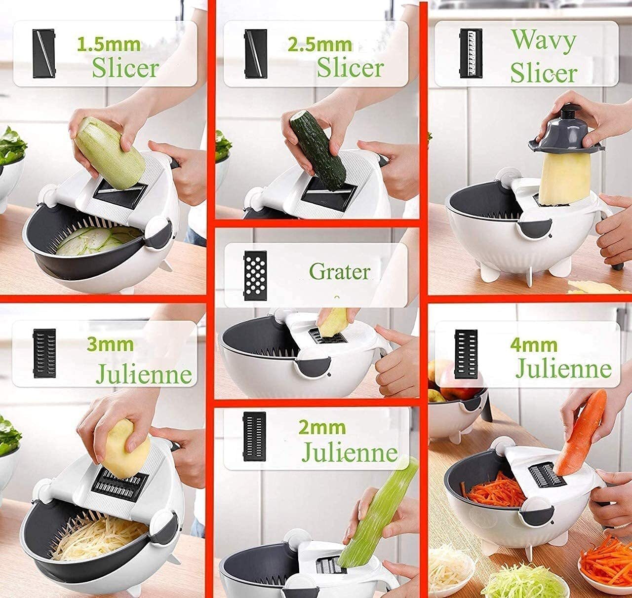 Vegetable Cutter Basket -9 In 1