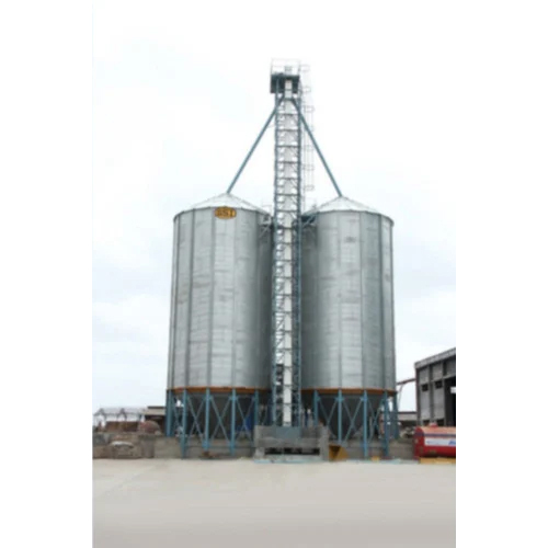 Hopper Bottom Silo - Galvanized Steel, Cylindrical Base | Industrial Application, Warranty Included