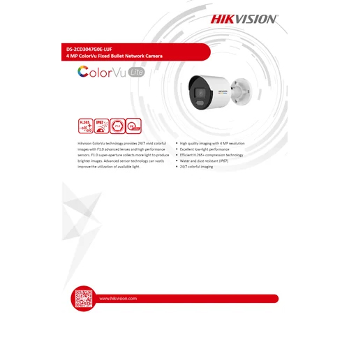 Hikvision सीसीटीवी कैमरा Ds-2cd3047g2e-iuf 3 लाइन सीरीज आवेदन: आउटडोर