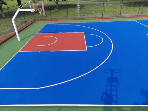 Synthetic Basketball Court - Polished Tiles, Customized Size 2.5-3.5mm Thickness, Available in Blue, Green, Red | Indoor & Outdoor Use