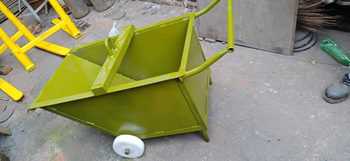 Trolley Bucket For Material Handling And Waste Collection In Construction Or Industrial Environments - Color: Yellow
