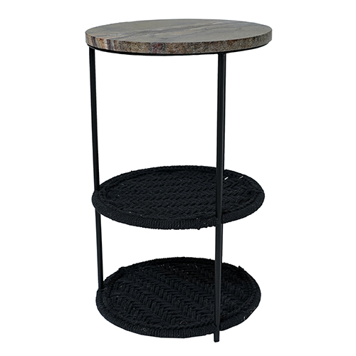 Mce035 स्टोन आयरन जूट वीविंग टेबल असेंबली की आवश्यकता नहीं है