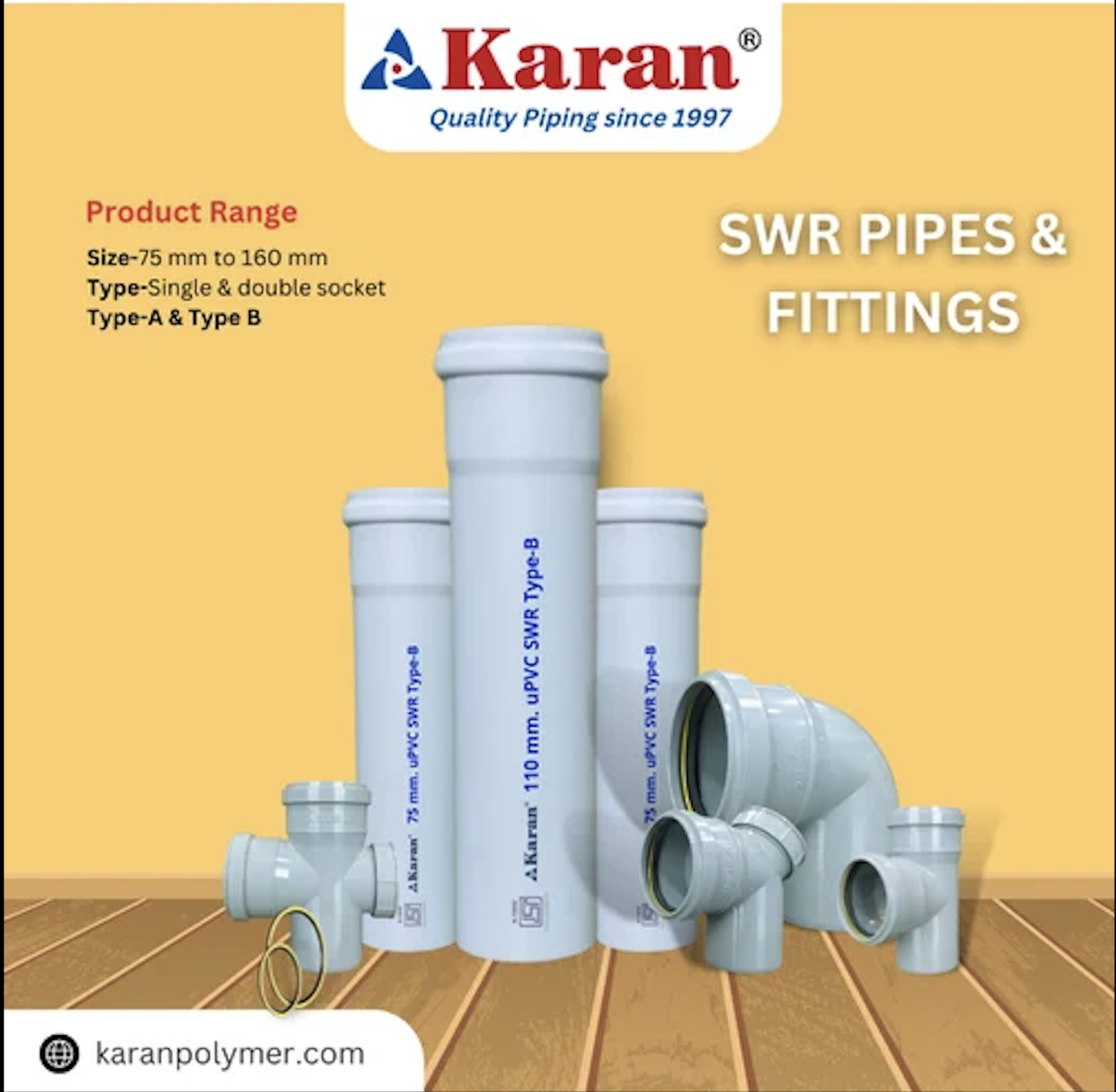Upvc Swr Pipe - Diameter 75-160mm, Thickness 1.8-3.2mm, Grey Color, 1-year Warranty, Superior Drainage Performance