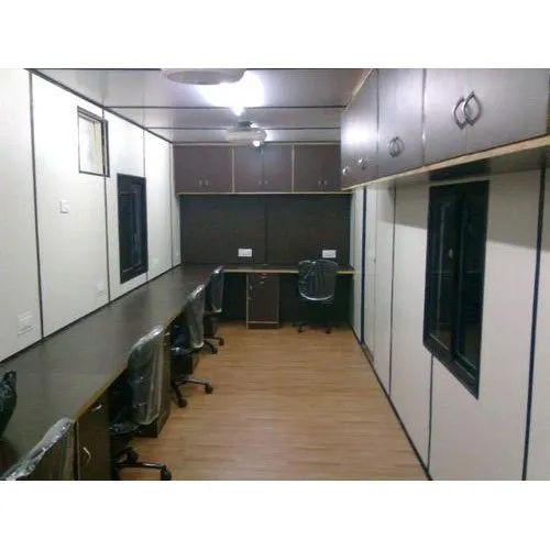 White Galvanized Ms Office Cabin