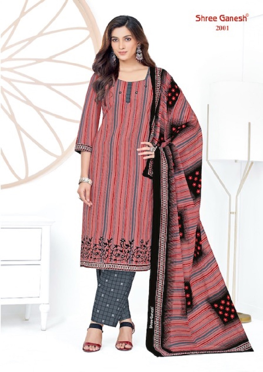 Shree Ganesh Samaira Vol-10 Kurti Pant With Dupatta - Pure Cotton Printed, Sizes L/xl/2xl, Dupatta Length 2.25 Mtrs
