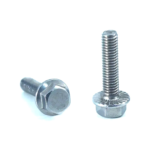 Stainless Steel Flange Hex Bolt - Color: Silver