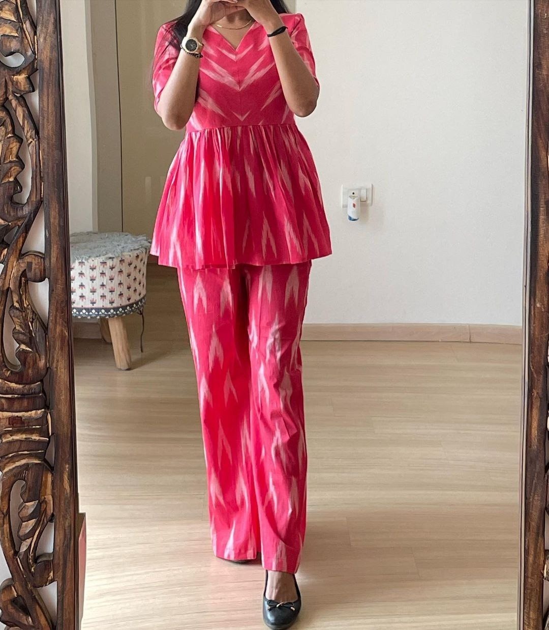 Western Cord Set - Rayon Printed Top Length 33 Inch, Plazo Length 40 Inch | Readymade Sizes S-36 To Xxl-44, Full Stitched Design