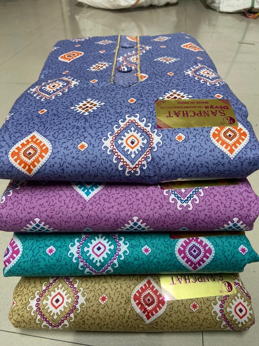 Snapchat 4 Matching - Pure Cotton Printed 2.00 Mtrs Top, 2.50 Mtrs Bottom, 2.25 Mtrs Dupatta | Elegant Design For Everyday Wear