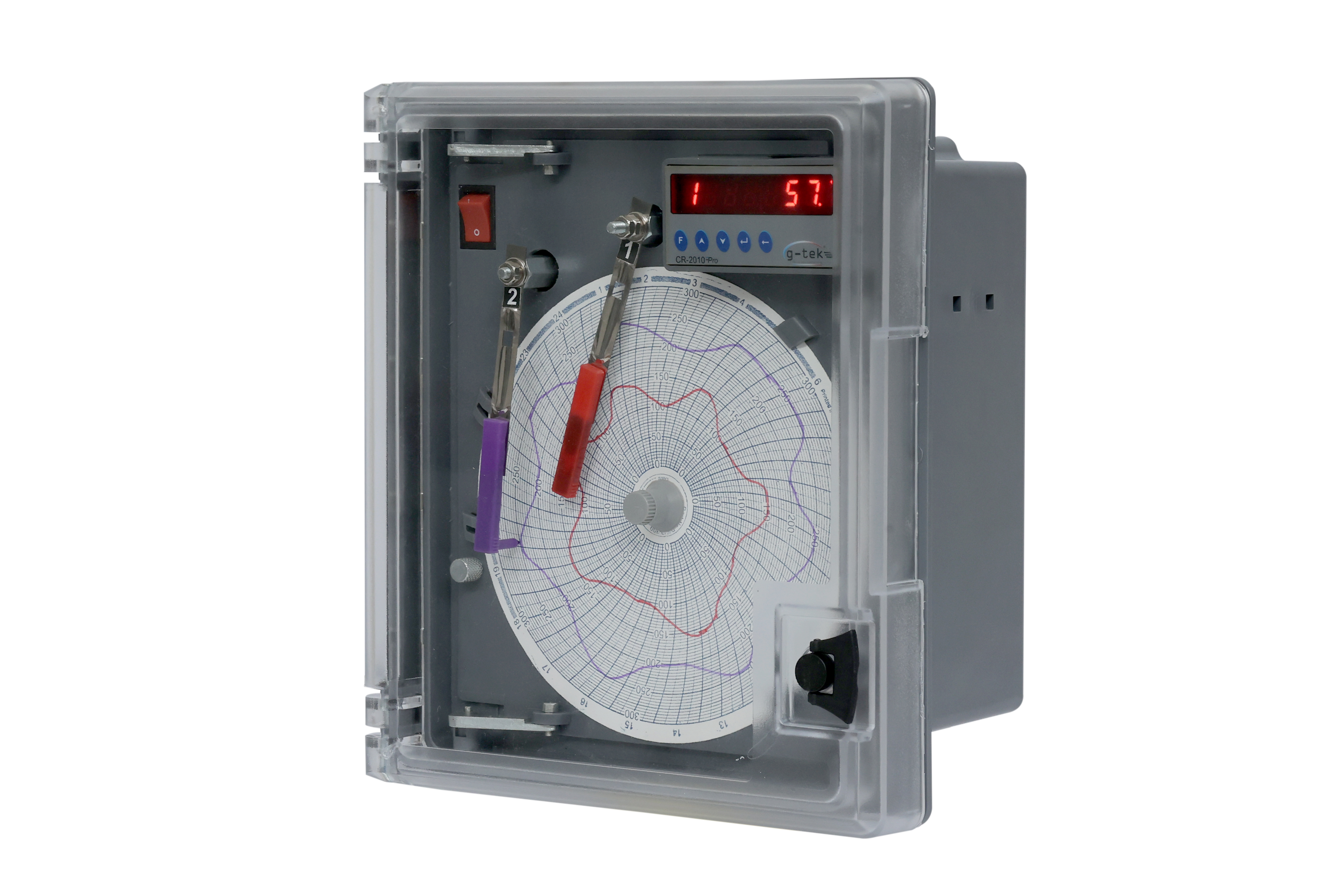 6 Inch Circular Chart Recorder - Abs Plastic 232x205x117 Mm Grey | Led Display ±0.5% Accuracy Universal Power Supply