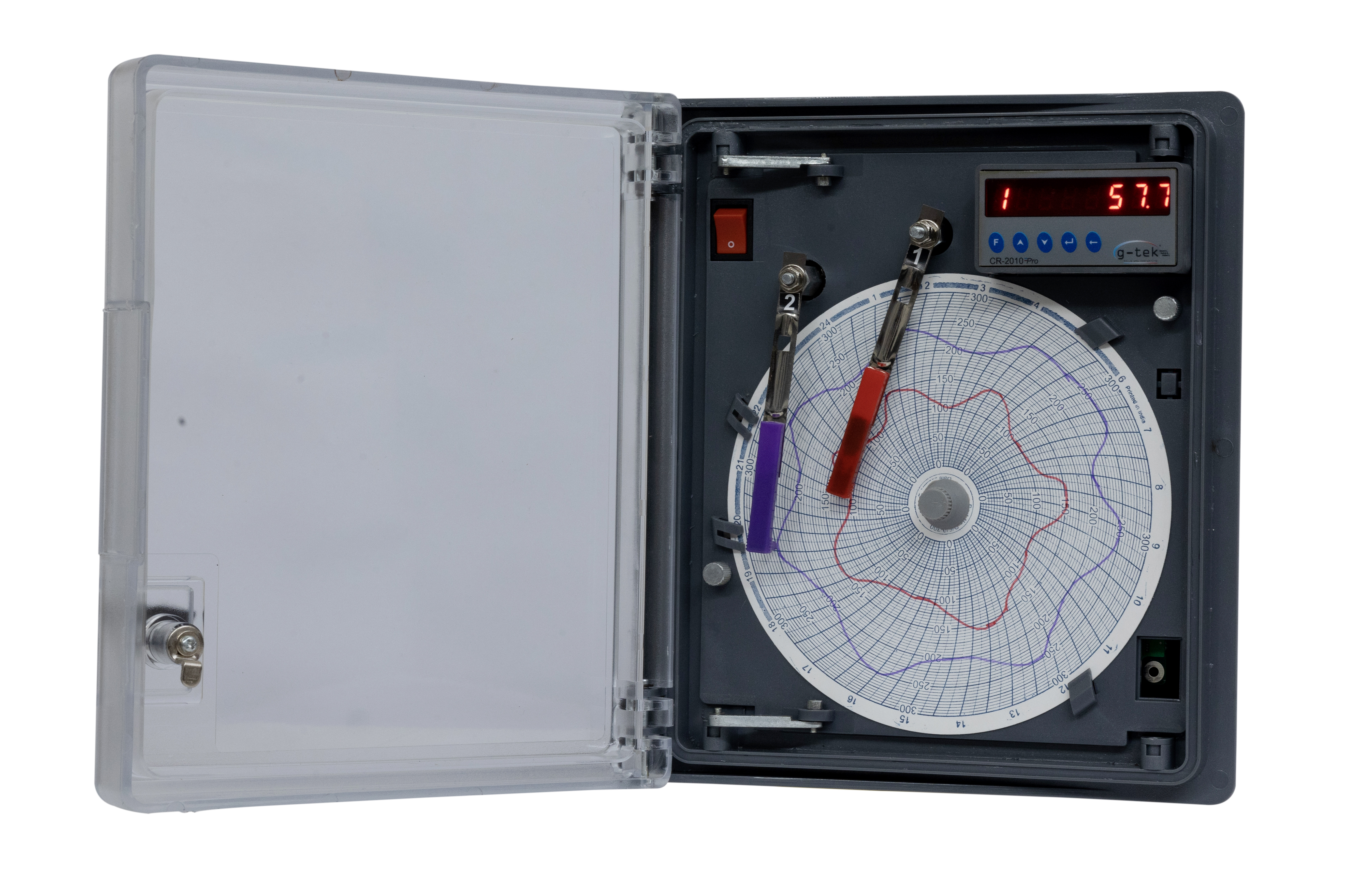 6 Inch Circular Chart Recorder - Abs Plastic 232x205x117 Mm Grey | Led Display ±0.5% Accuracy Universal Power Supply