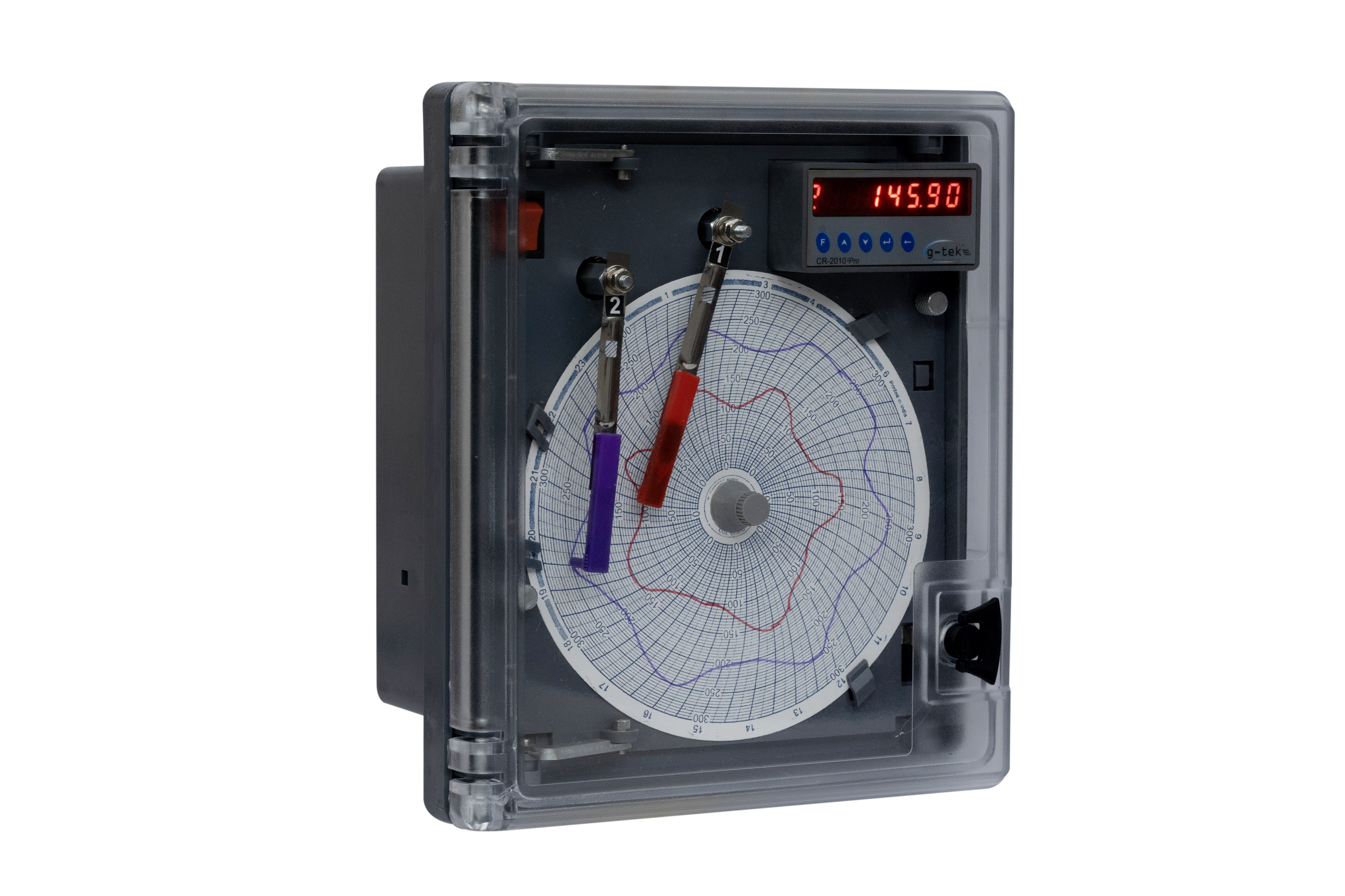 6 Inch Circular Chart Recorder - Abs Plastic 232x205x117 Mm Grey | Led Display ±0.5% Accuracy Universal Power Supply