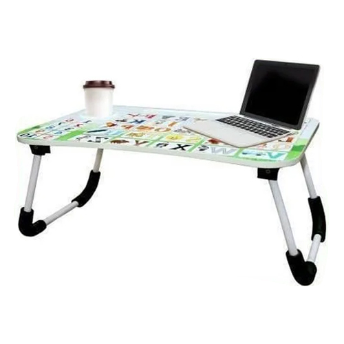 Kids Printed Wooden Laptop Table - Durable Wood, 39.3x59.7x26.6 cm, Multicolor, Foldable Design, Easy to Clean, Warranty Included