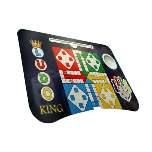 Ludo Game Wooden Laptop Table - Wood, 39.3x59.7x26.6 Cm | Multicolor, Foldable, Polished Finish, Durable, Easy To Clean, Warranty Included