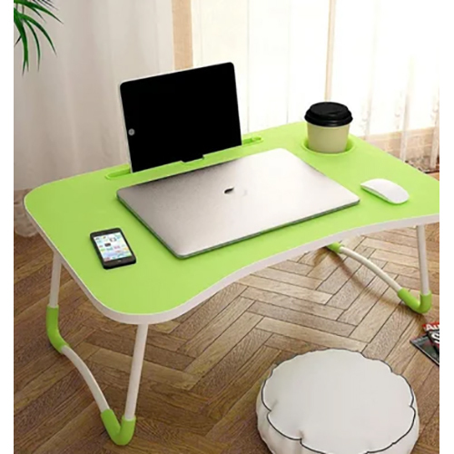 Wooden Foldable Laptop Table - Mdf Material, 60x40 Cm Dimensions, Multicolor Design | Easy To Clean, Durable, Lightweight & Portable