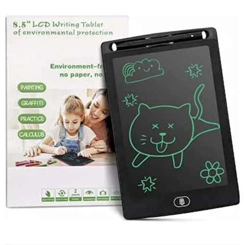 Lcd Writing Tablet - 8.5 Inch, Plastic Body, Black Color | 12v Battery, Warranty Included