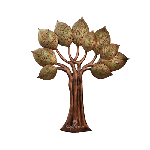 Brown Antique Iron 10 Leaves Tree With Back Led Light For Home Decor