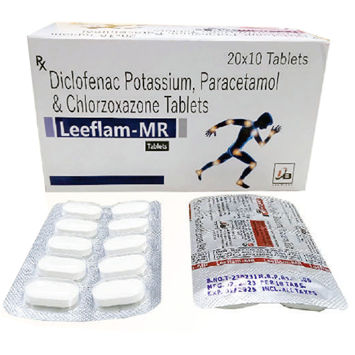 डिक्लोफेनाक पोटेशियम पेरासिटामोल और क्लोरज़ोन टैबलेट सामान्य दवाएं