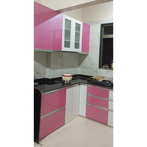 L Shape Modular Kitchen - Color: Multocolor