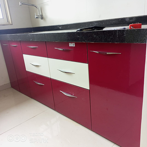 Modern Modular Kitchen - Color: Maroon