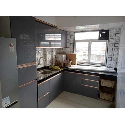 Modern Modular Kitchen - Color: Maroon