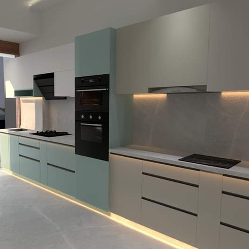 Semi Design Modular Kitchen - Color: White