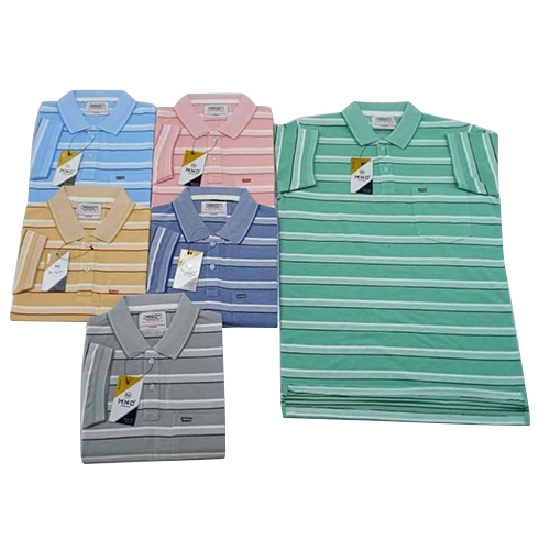 Mens Striped T-Shirt - 100% Cotton, Customized Sizes , Available in Various Colors - Lightweight & Breathable for Any Occasion