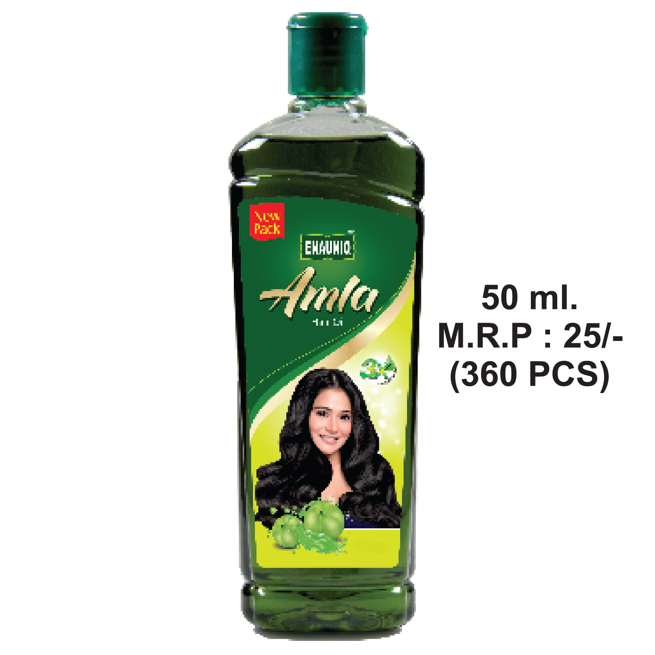Enauniq Amla Hair Oil - 50 Ml To 500 Ml | Green Color, Aloe Vera And Mint Infusion For Hydration, Biotin For Soft, Manageable Hair