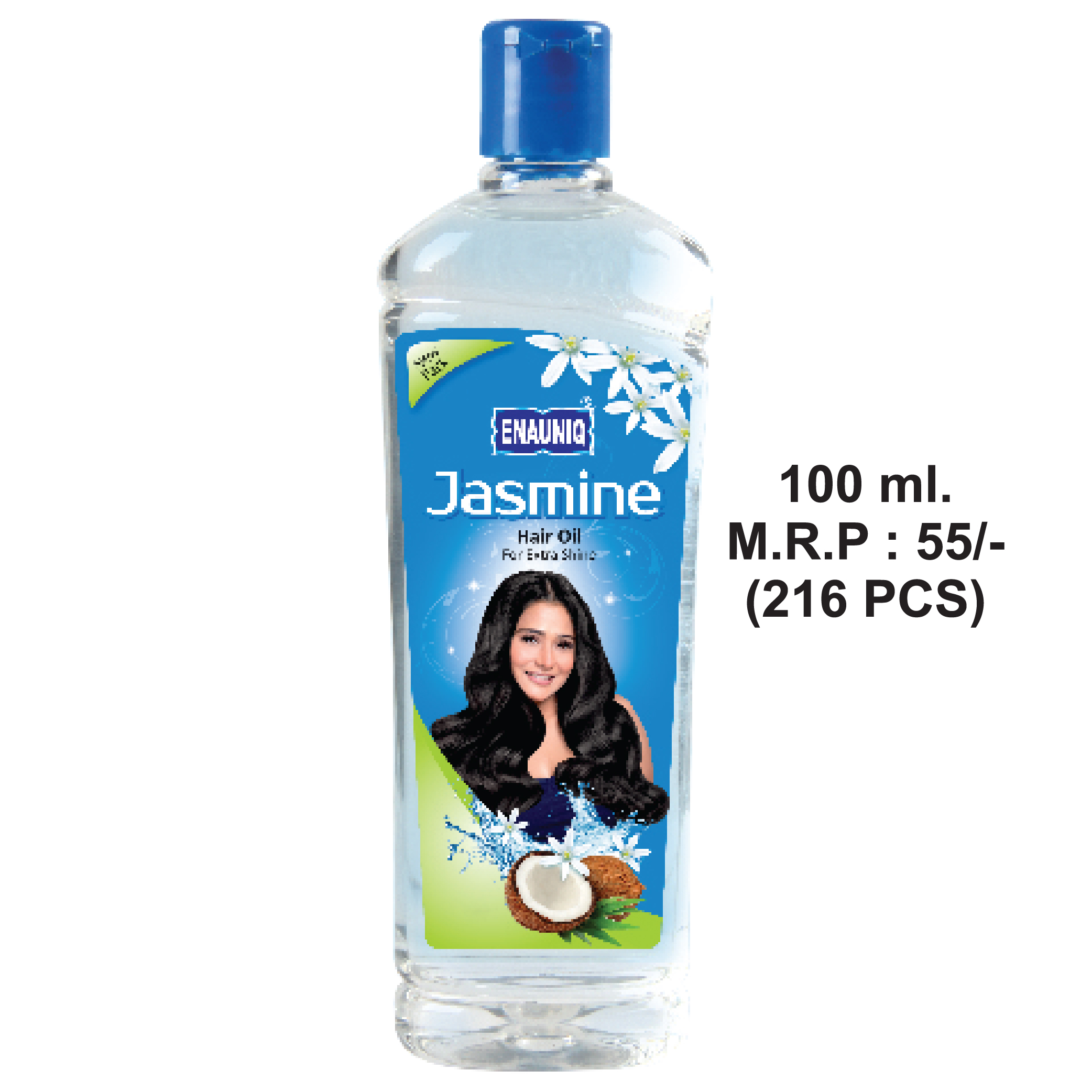 Enauniq Jasmine Hair Oil - Coconut Oil & Jasmine Extract, 50ml To 500ml , Non-sticky Formula, Nourishes From Roots, Reduces Hair Fall, Boosts Shine