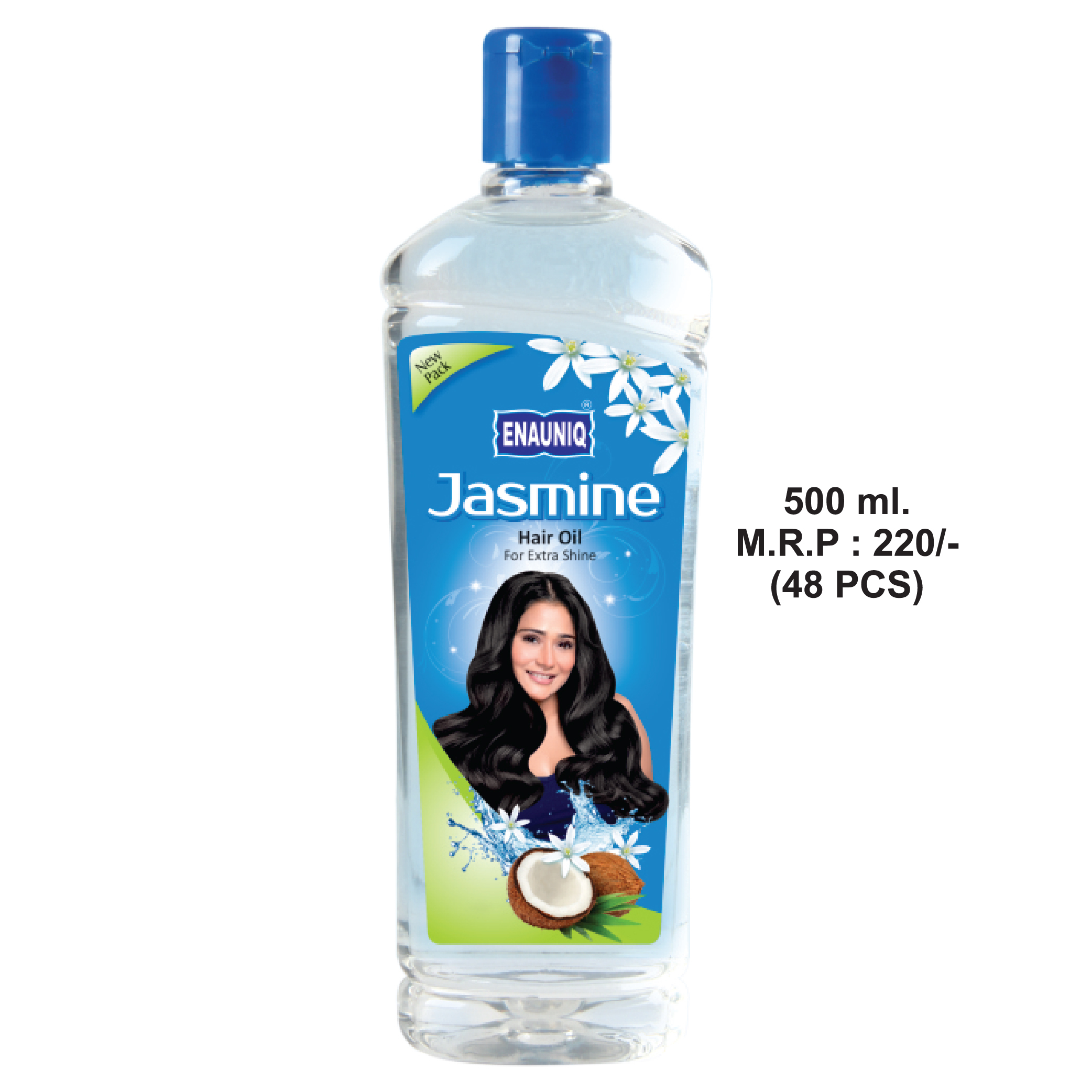 Enauniq Jasmine Hair Oil - Coconut Oil & Jasmine Extract, 50ml To 500ml , Non-sticky Formula, Nourishes From Roots, Reduces Hair Fall, Boosts Shine