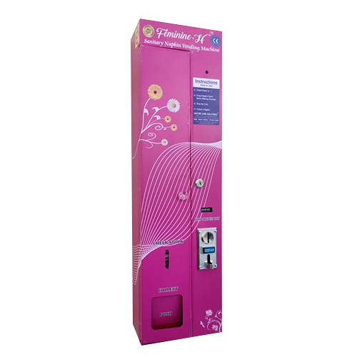 Automatic Sanitary Napkin Vending Machine - Ms Sheet, 50 Napkin Capacity, Pink Color, 230v Voltage, 1hp Power | Coin-operated, Fully Automatic, Eco-friendly, Easy To Clean