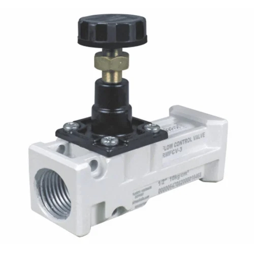 Airmax Rmfcv Flow Control Valve - Aluminum, 1/4 Inch Size, White & Black Finish | Precision Flow Regulation For Air And Water
