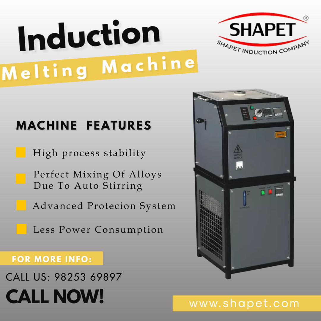 Induction Based Gold Melting Machine - 1 Kg Capacity, 440 X 440 X 480 Mm Size, Gray Color | Flameless Operation, Auto Stirring Effect, High Efficiency, Energy Saving, Low Noise, Water Cooling