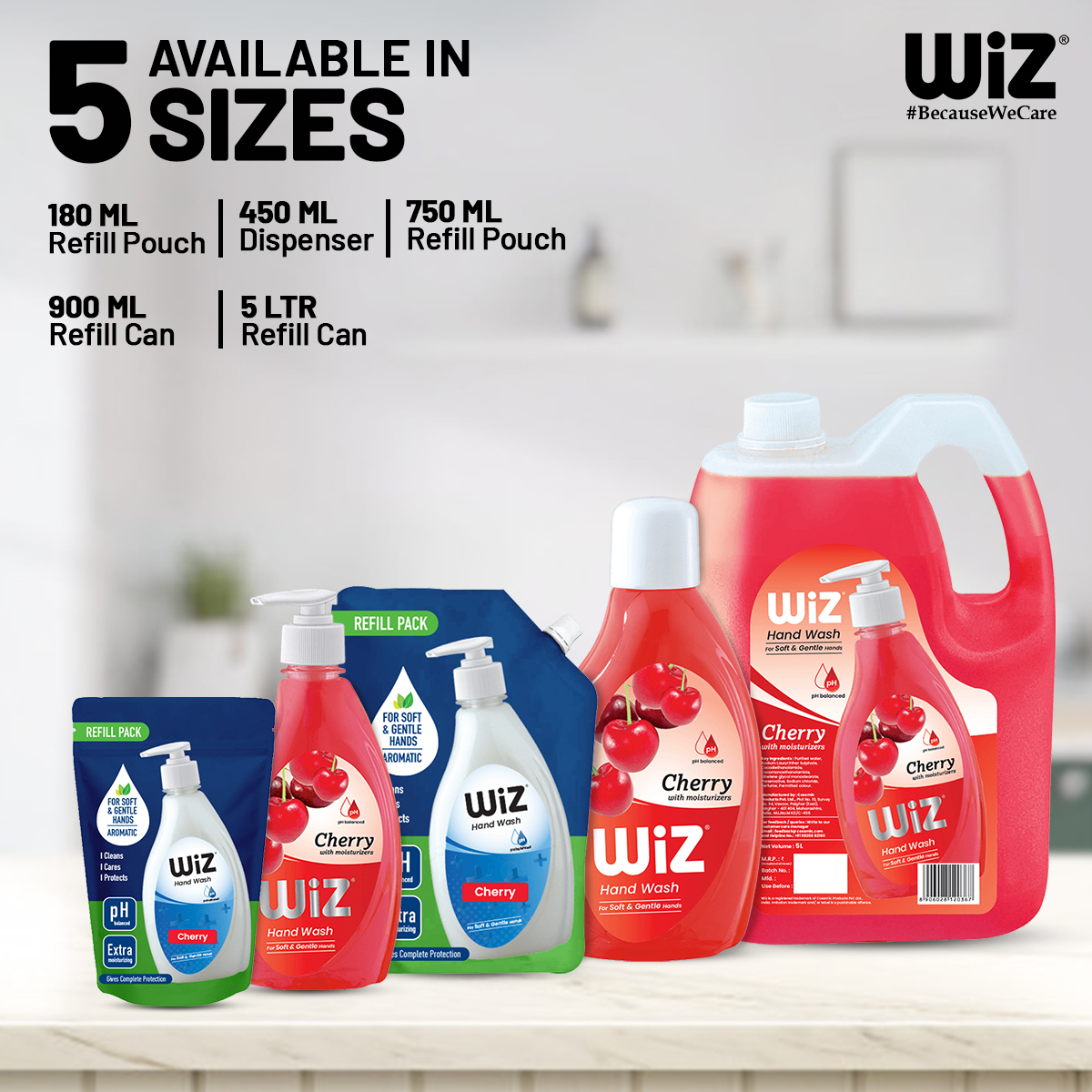 Germ Protection Wiz Hand Wash Refill Pouch - 180ml