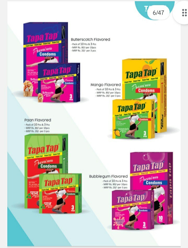 Multicolour Tapa Tap Condom 3pc