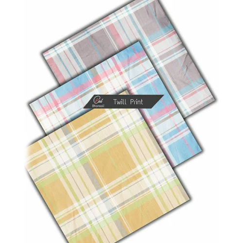 Twill Checks Shirting Fabric - Cotton, GSM 150-200 | Multicolor, High Quality, Printed Pattern, Ideal for Garment Industries