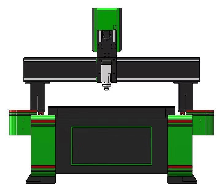 Cnc Wood Carving Router - 1300x2500x300 Mm, 3.5 Kw Air Cooled Spindle, 24000 Rpm Speed, Semi Automatic Green Machine, Yako Stepper Motor, Richauto A11 Dsp Controller, Hiwin Linear Rail System